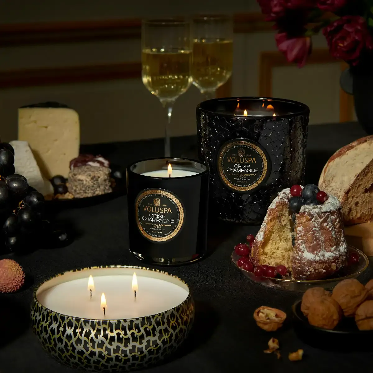 Voluspa Maison Noir Classic Duftlys - Crisp Champagne