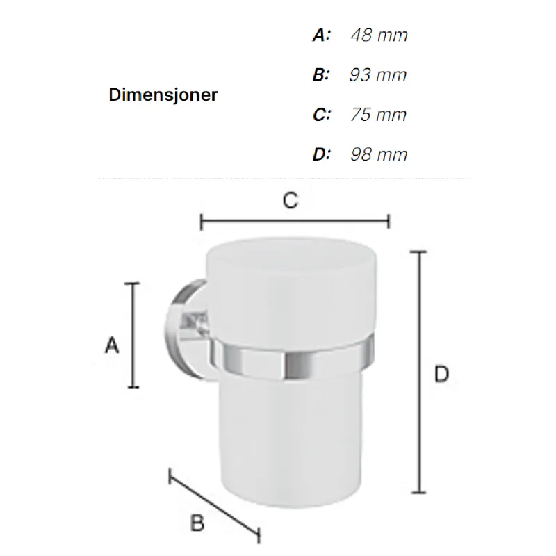 Smedbo Home tannglass med holder - porselen
